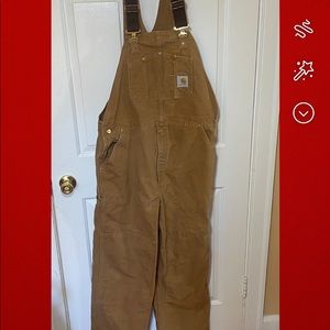 Carhartt Double Knee Overalls Pants 42x32 R01 BRN